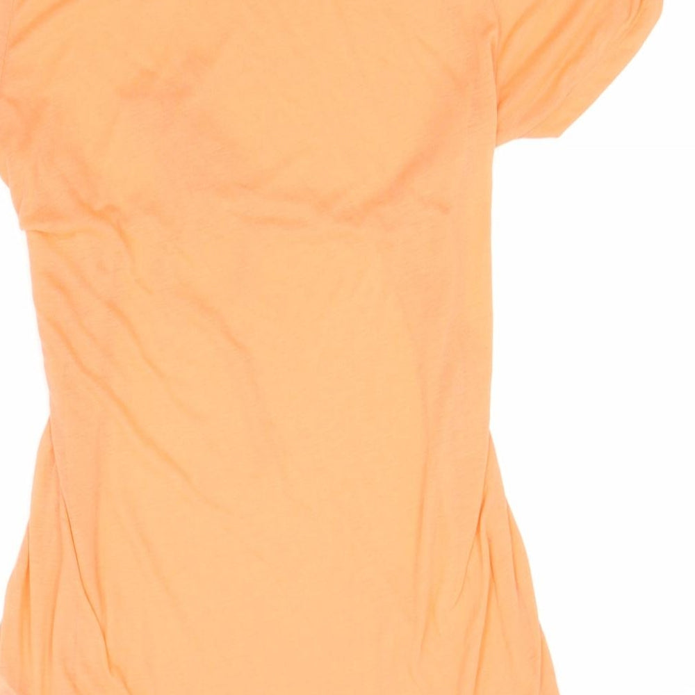 H&M Womens Orange Polyester Basic T-Shirt Size M Round Neck