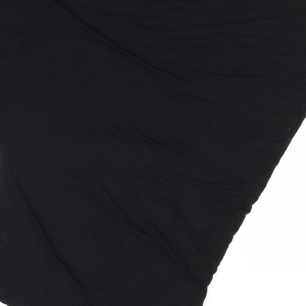 Awear Womens Black Viscose Basic T-Shirt Size 12 Round Neck