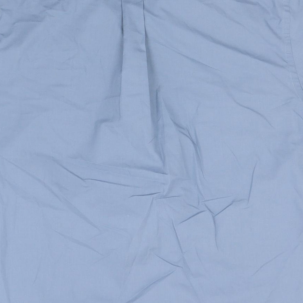 Easy Mens Blue Polyester Button-Up Size M Collared