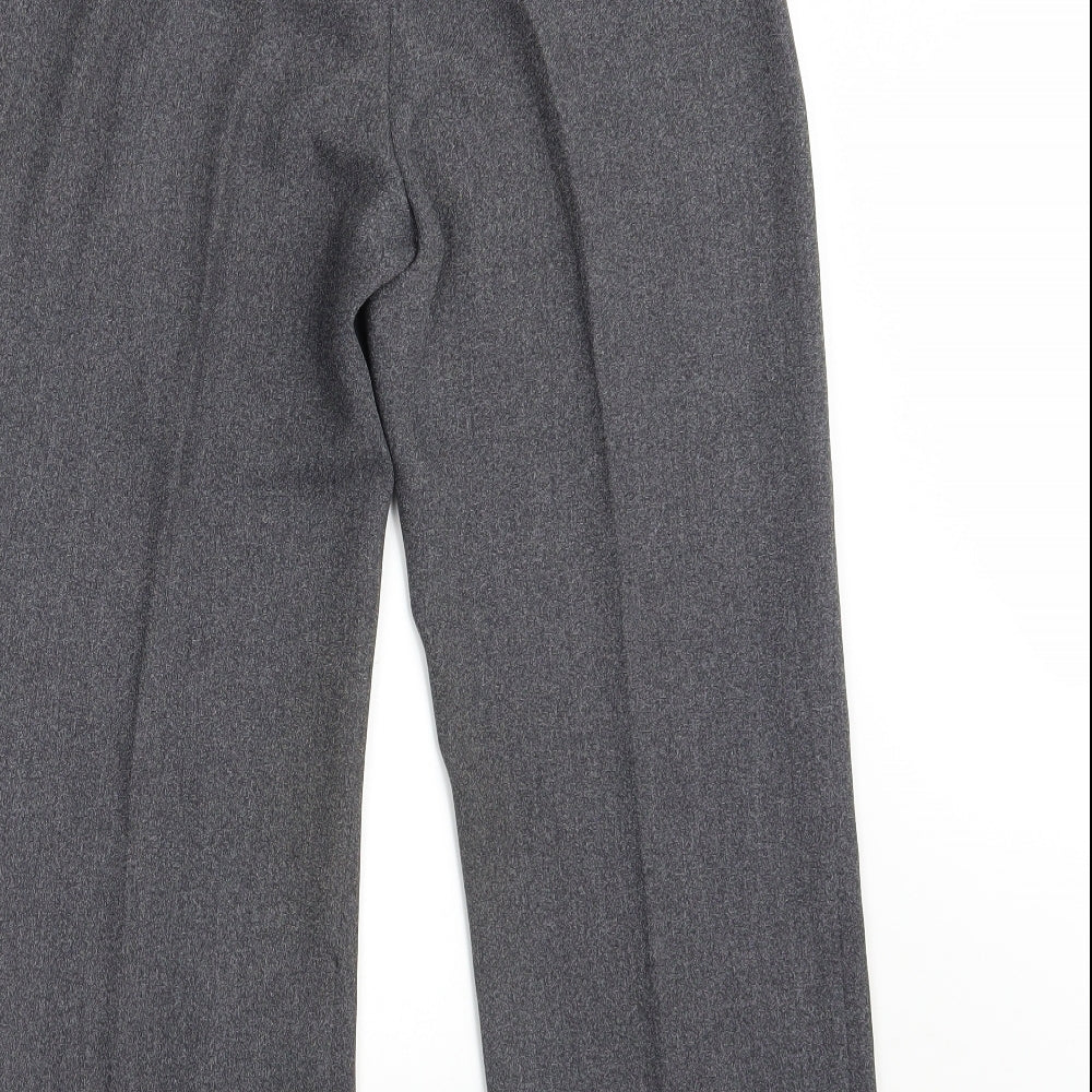 Preworn Womens Grey Polyester Cropped Trousers Size 10 L25 in Regular Zip