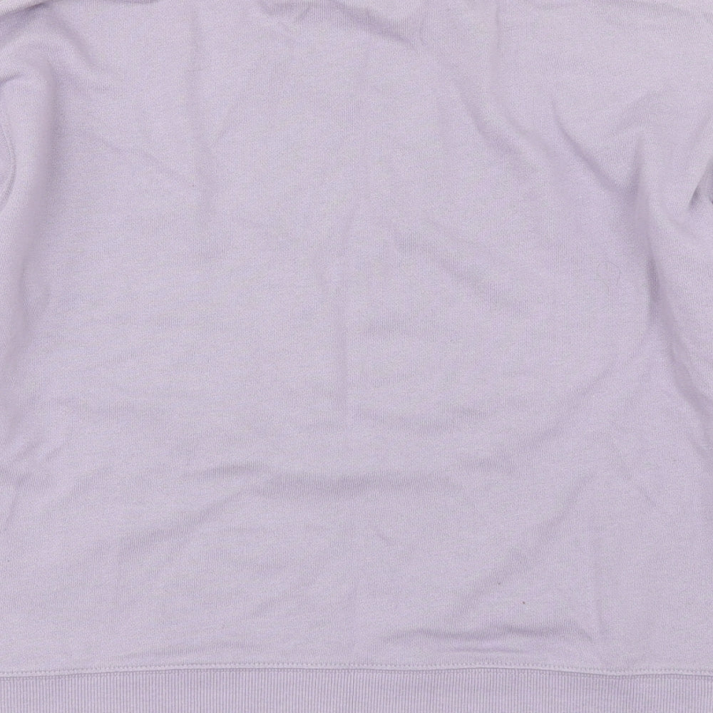 Divided Womens Purple Round Neck Cotton Pullover Jumper Size S