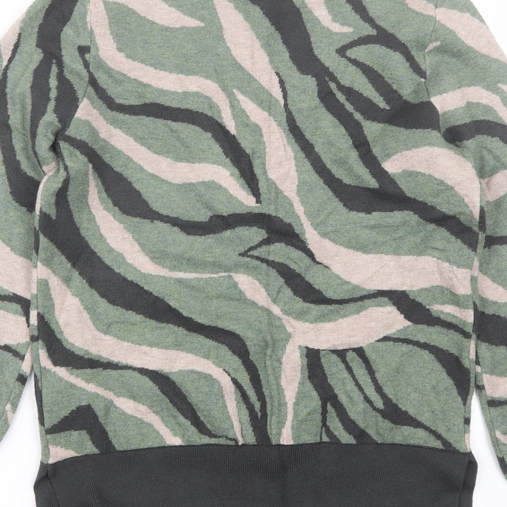 Marks and Spencer Womens Green Mock Neck Viscose Pullover Jumper Size S