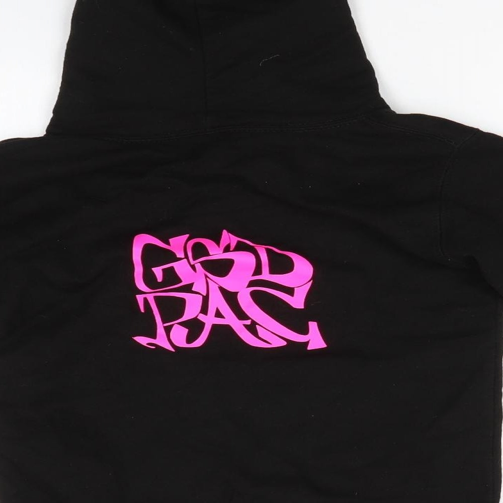 Just Hoods Girls Black Cotton Pullover Hoodie Size 7-8 Years - Academi Westend Academy