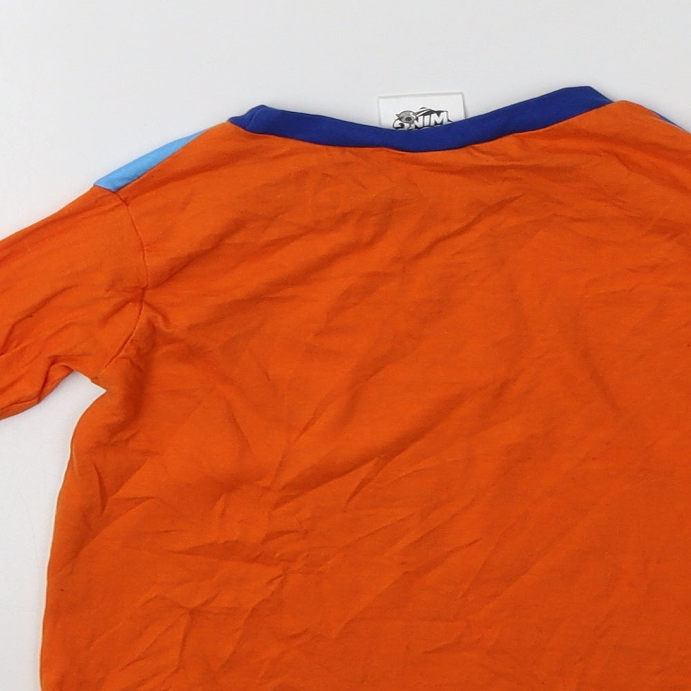 Nickelodeon Boys Orange Cotton Basic T-Shirt Size 2-3 Years Crew Neck - Top Wing