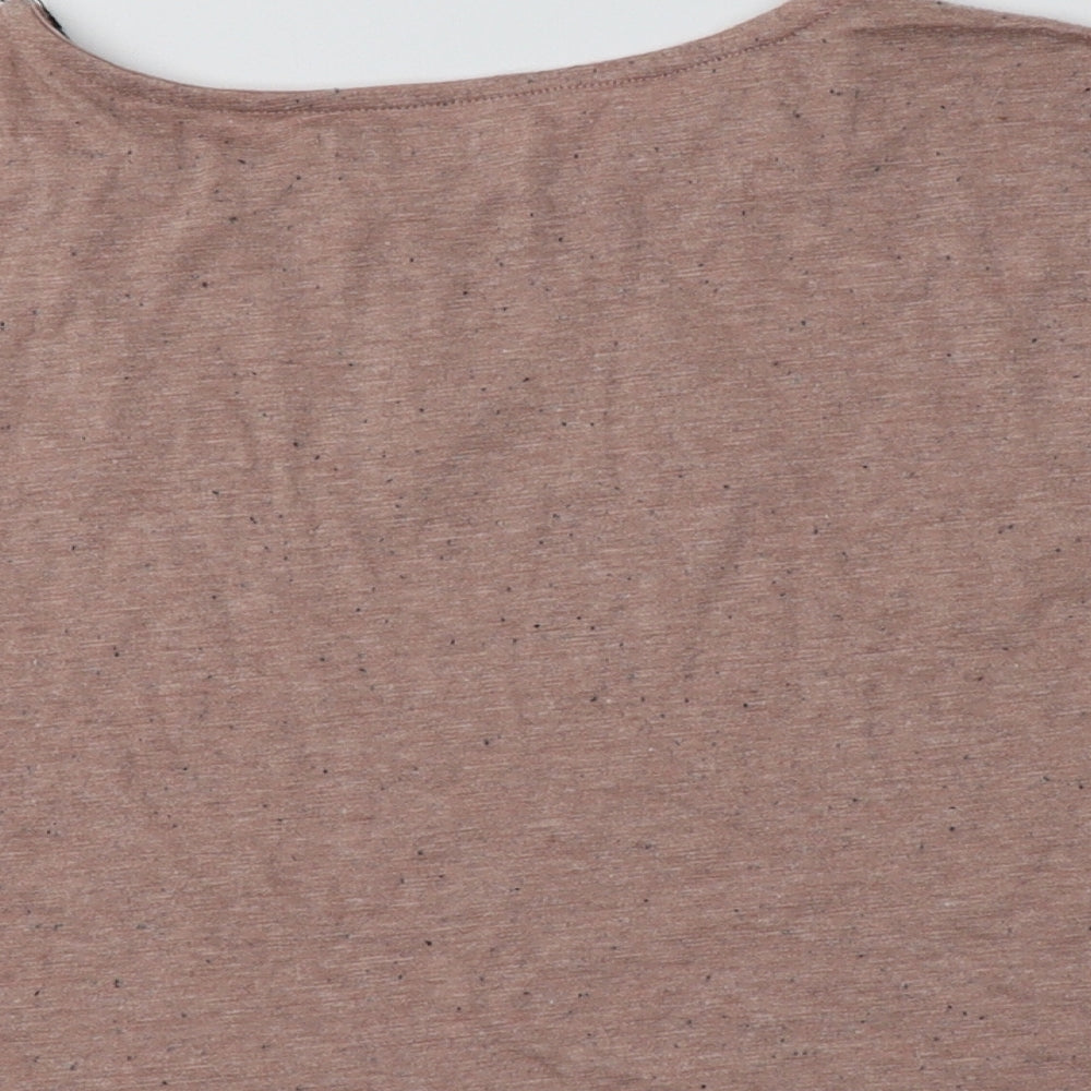 Glamorous Womens Beige Polyester Basic Blouse Size 6 Crew Neck - Lace Detail