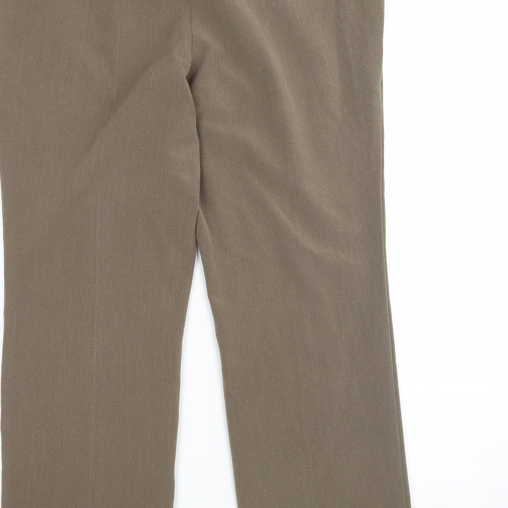 Julipa Womens Brown Polyester Trousers Size 10 L26 in Regular