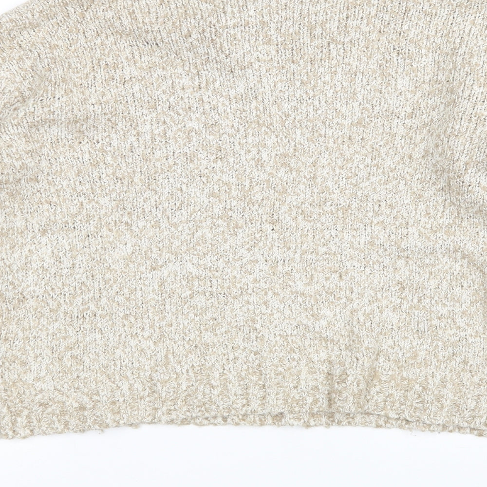 H&M Womens Beige High Neck Cotton Pullover Jumper Size S