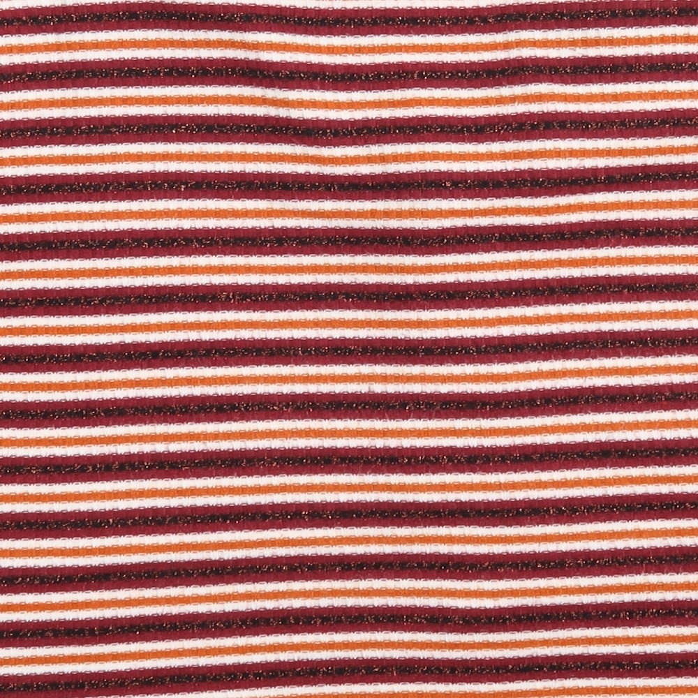 New Look Womens Multicoloured V-Neck Striped Polyester Cardigan Jumper Size S