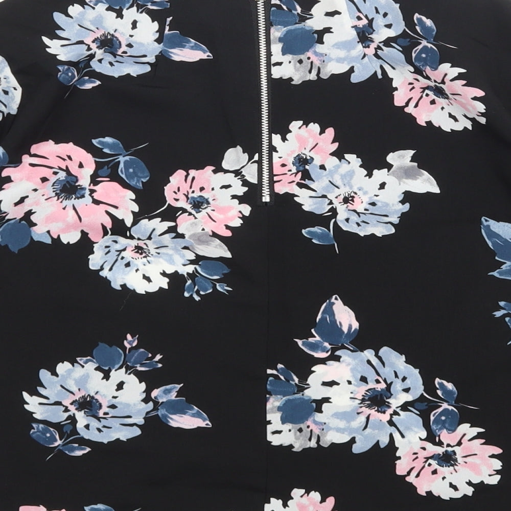 Dorothy Perkins Womens Multicoloured Floral Polyester Basic Blouse Size 8 Round Neck