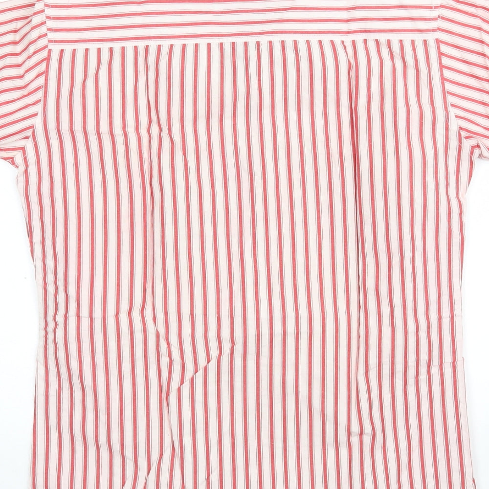 Rhino Womens Multicoloured Striped Basic Button-Up Size S Collared