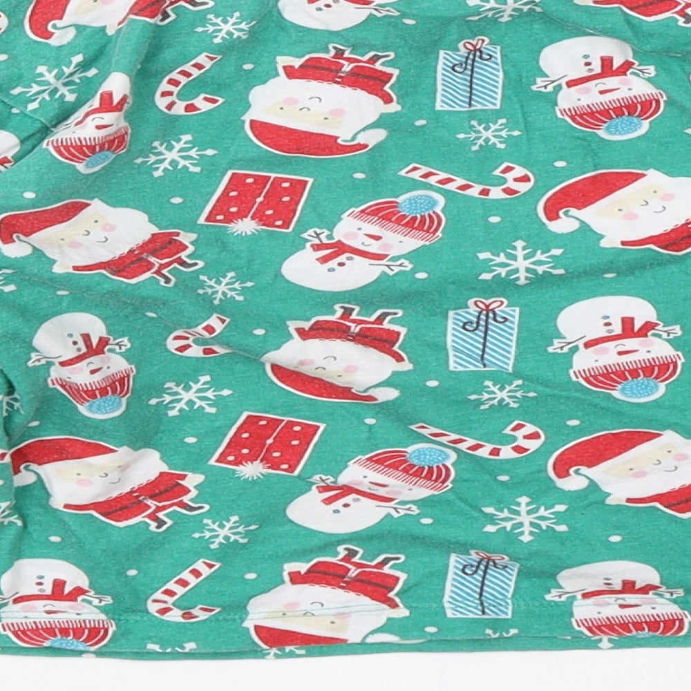 Preworn Boys Green Cotton Pyjama Top Size 4-5 Years - christmas
