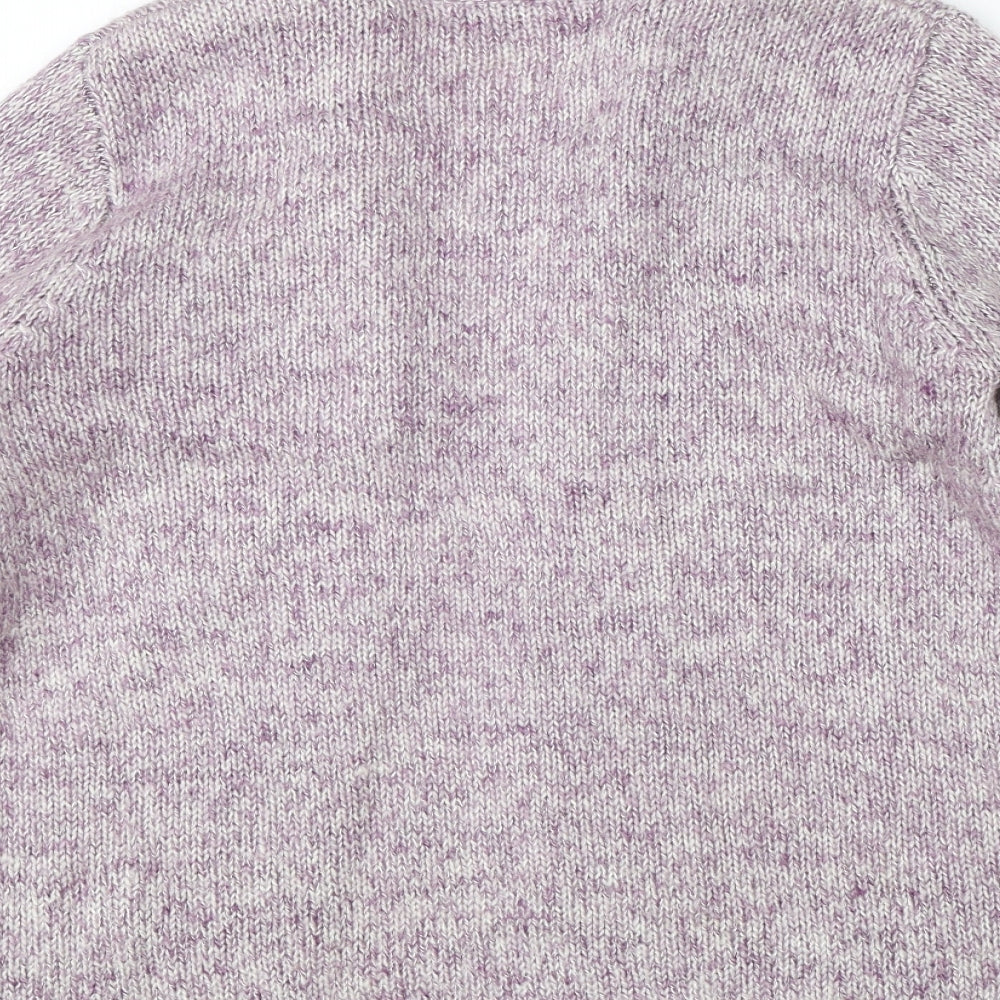 Bonmarché Womens Purple Collared Acrylic Pullover Jumper Size S
