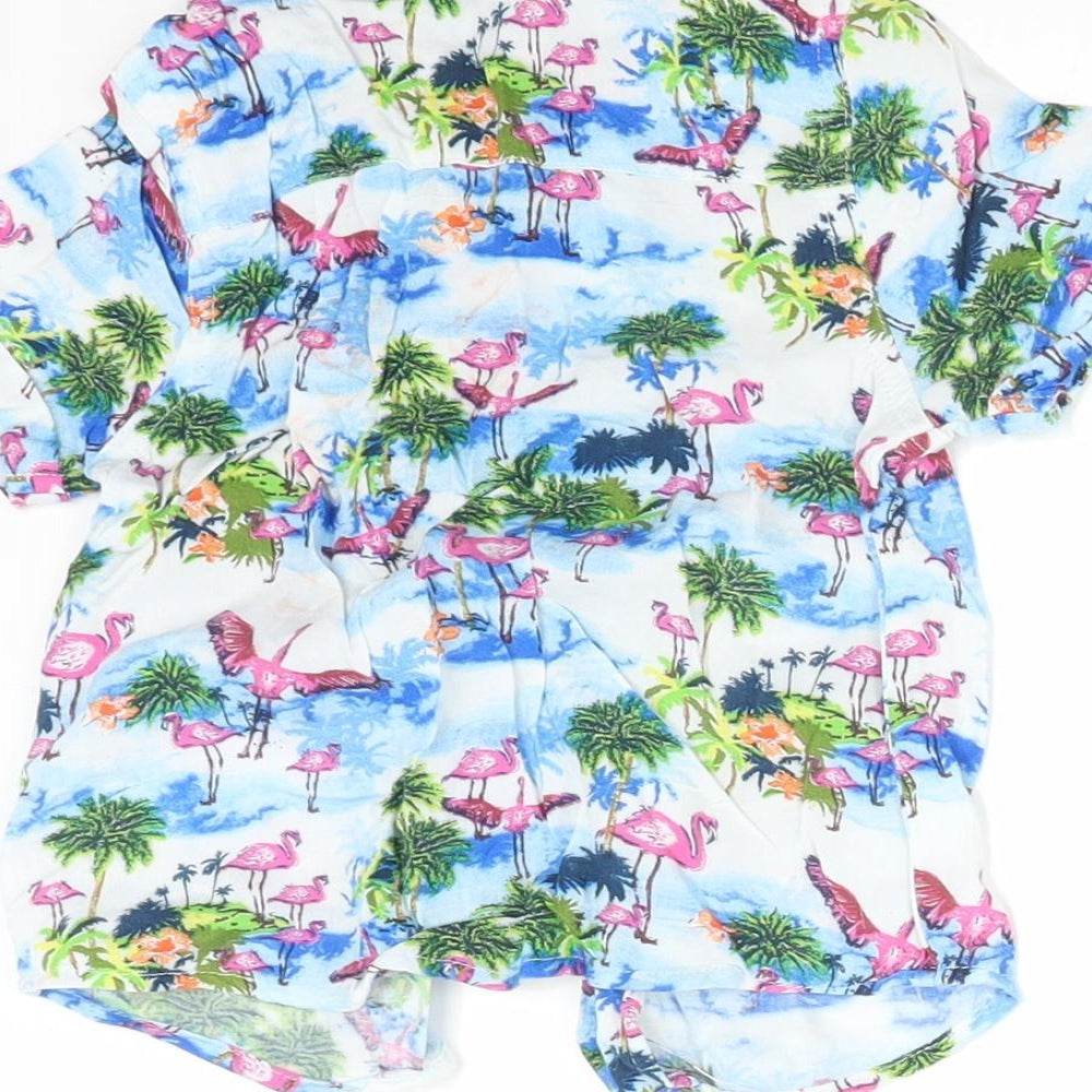 Primark Baby Multicoloured Viscose Basic Button-Up Size 12-18 Months Collared - FLAMINGO BEACH