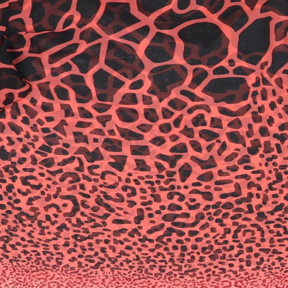 PARK MCCA Womens Multicoloured Animal Print Basic Blouse Size 10 Round Neck