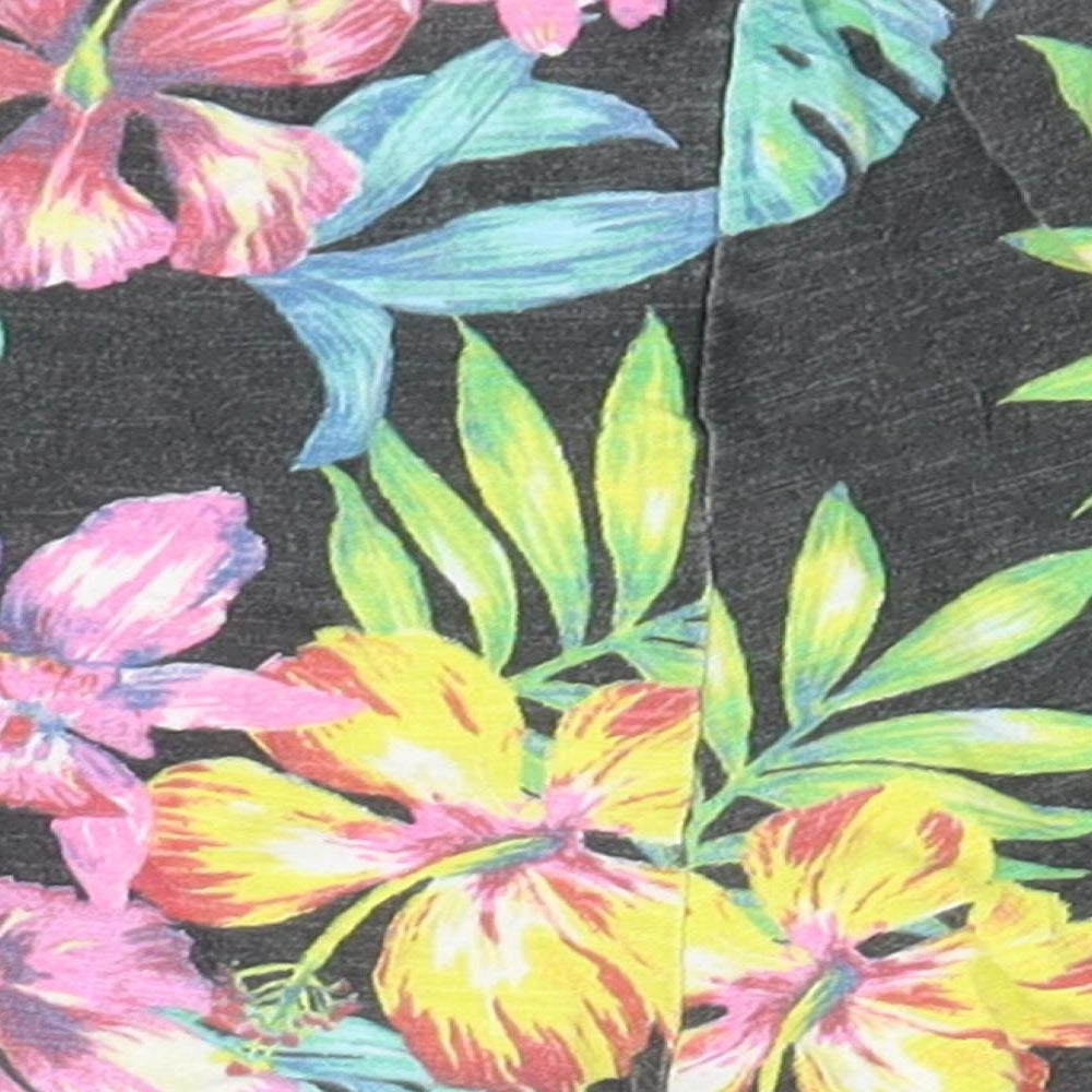 Very Girls Black Floral Cotton Hot Pants Shorts Size 10 Years Regular