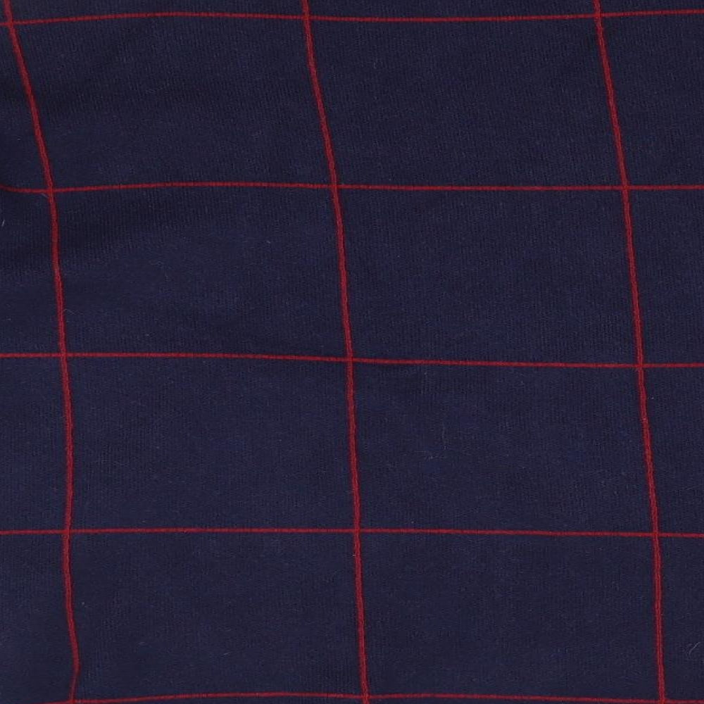 New Look Womens Blue High Neck Check Viscose Pullover Jumper Size L