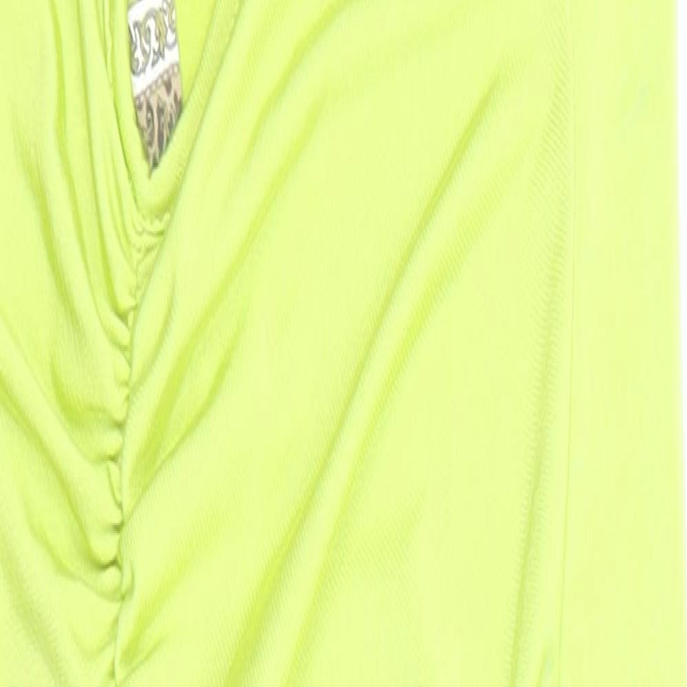 Boohoo Womens Green Polyester Pencil Dress Size 8 One Shoulder