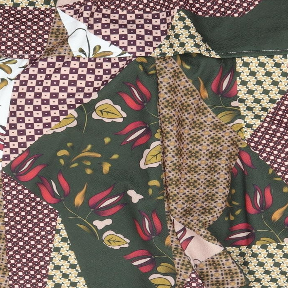 Preworn Womens Green Floral Jumpsuit One-Piece Size M