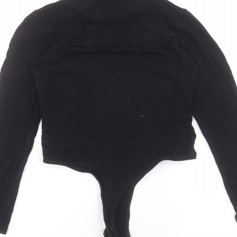 Missguided Womens Black Viscose Bodysuit One-Piece Size 10