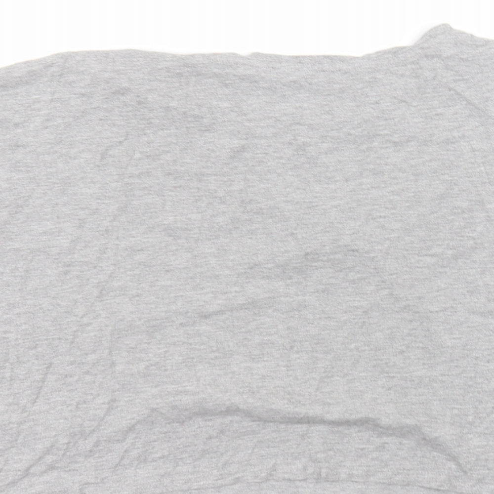 New Look Womens Grey Cotton Basic T-Shirt Size M Round Neck