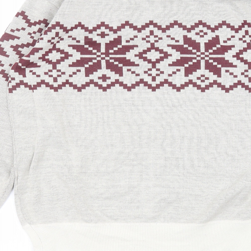 Le brave Womens White Roll Neck Polyester Pullover Jumper Size L