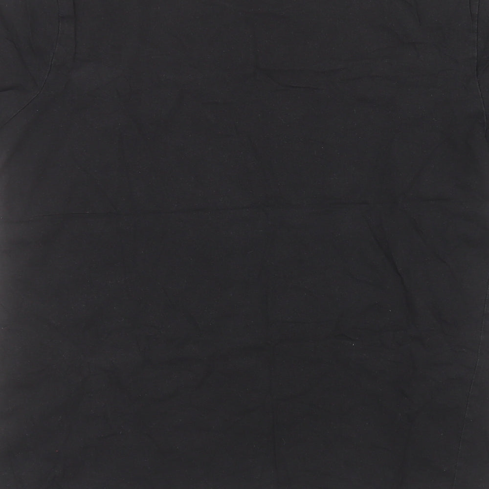 H&M Womens Black Cotton Basic T-Shirt Size M Round Neck