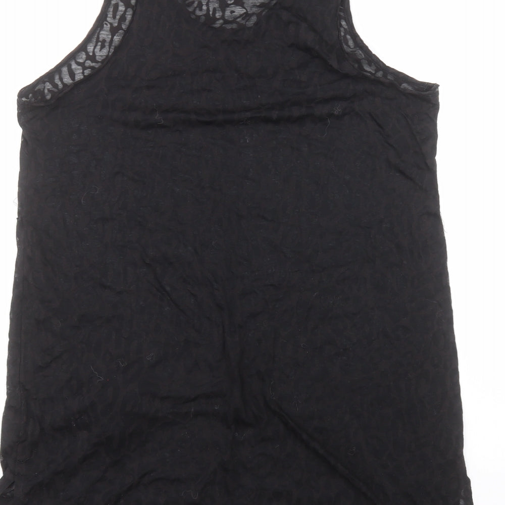 H&M Womens Black Polyester Basic T-Shirt Size M Round Neck