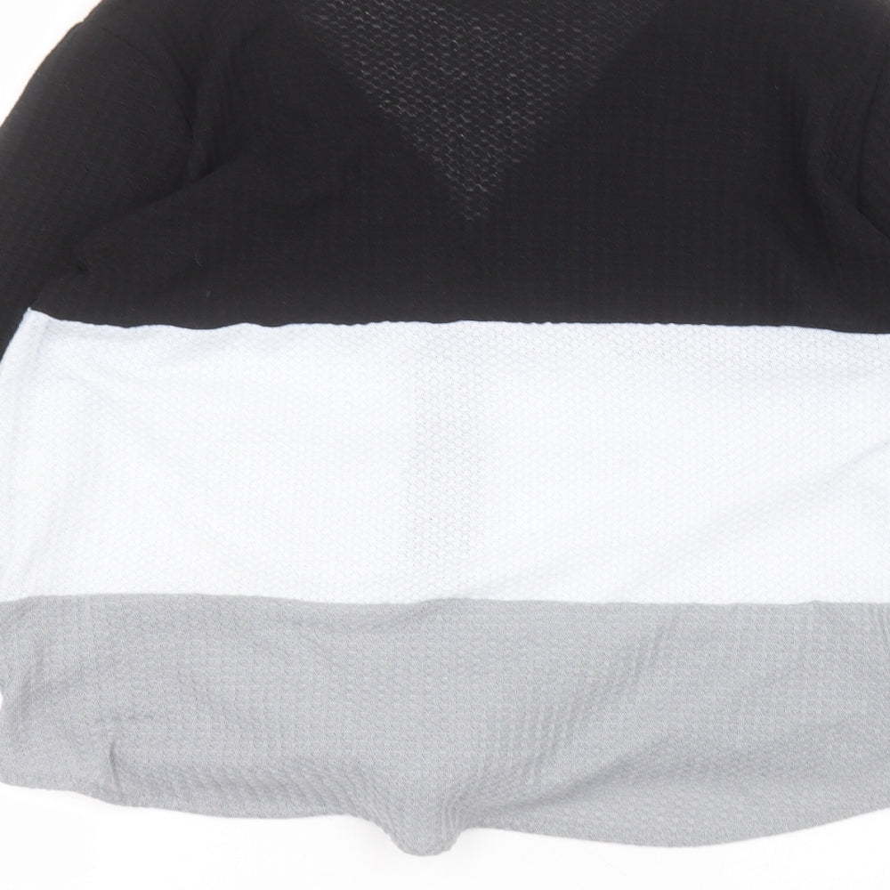 Preworn Womens Black Round Neck Polyester Pullover Jumper Size XL