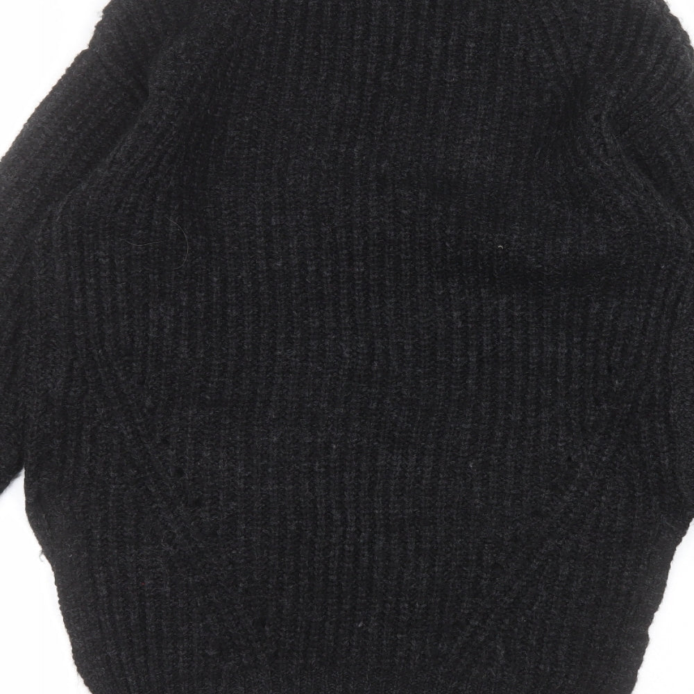 Matalan Womens Black Round Neck Acrylic Pullover Jumper Size S