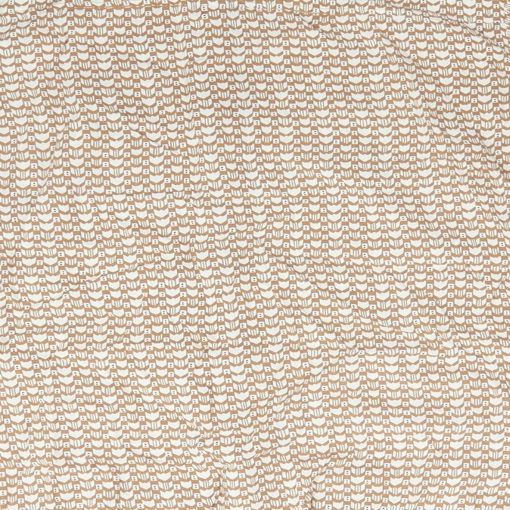 Sandwich Womens Beige Geometric Viscose Basic Button-Up Size 8 Collared