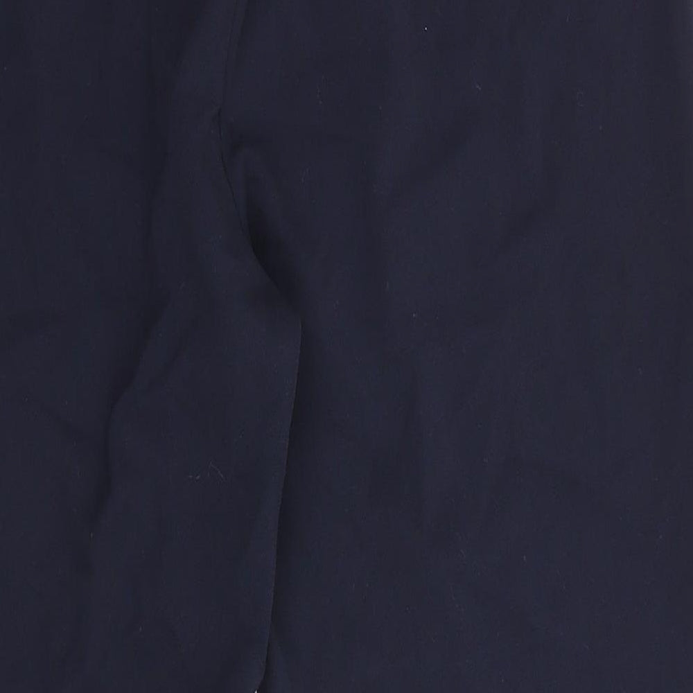 Marks and Spencer Womens Blue Polyester Trousers Size 16 L25 in Regular - Side Elastication
