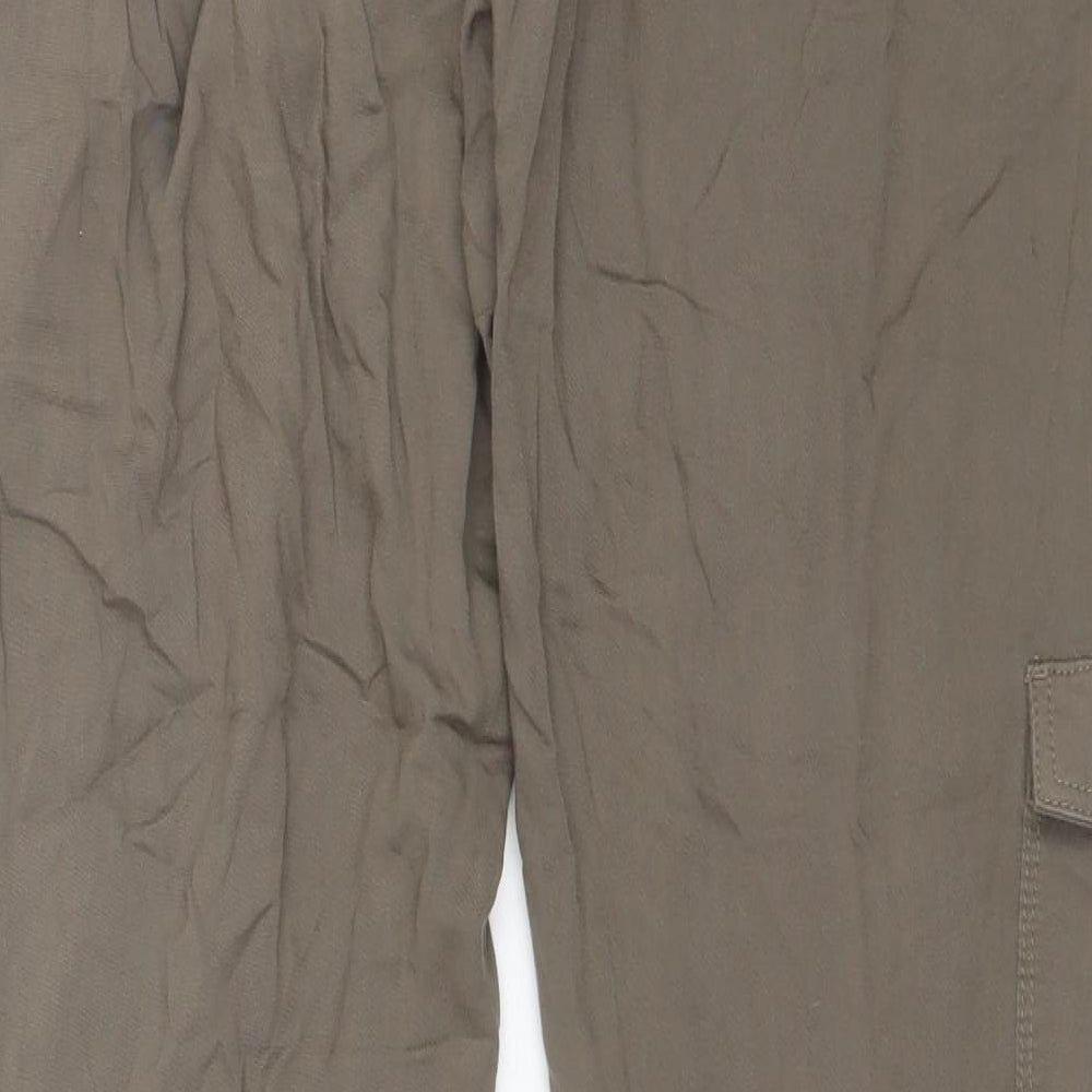 Yessica Womens Green Viscose Trousers Size 12 L28 in Regular