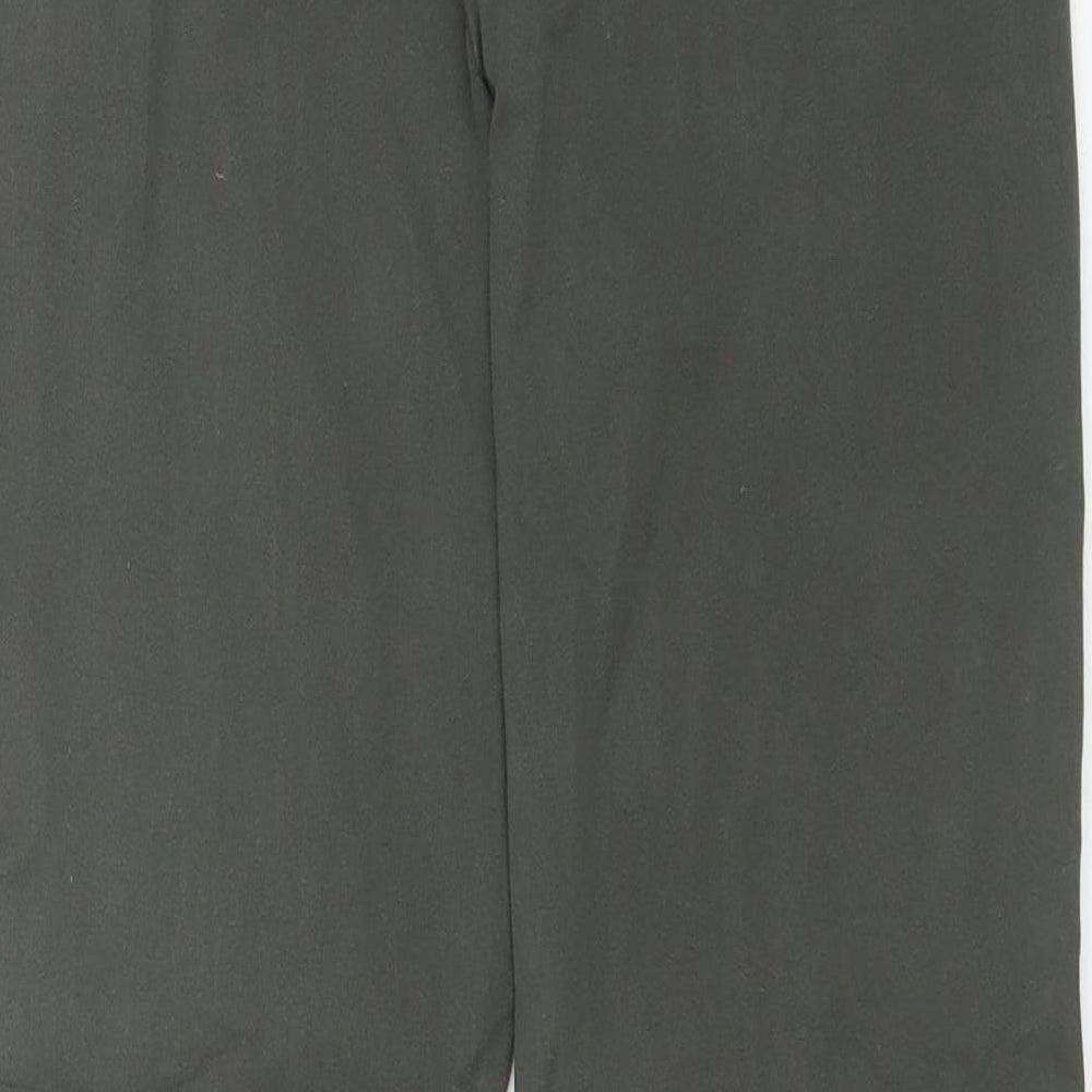 Marks and Spencer Womens Green Cotton Blend Trousers Size 30 in L25 in Regular