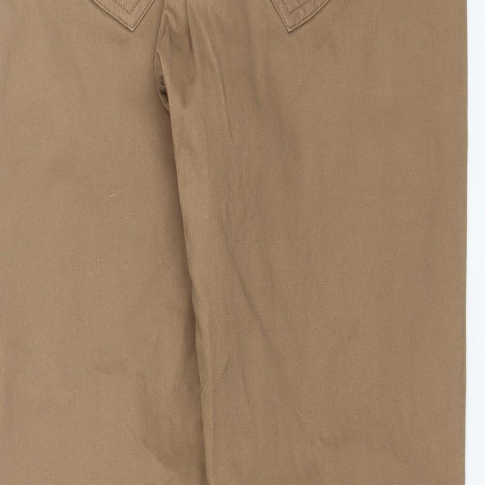Internationale Womens Brown Cotton Trousers Size 12 L27 in Regular