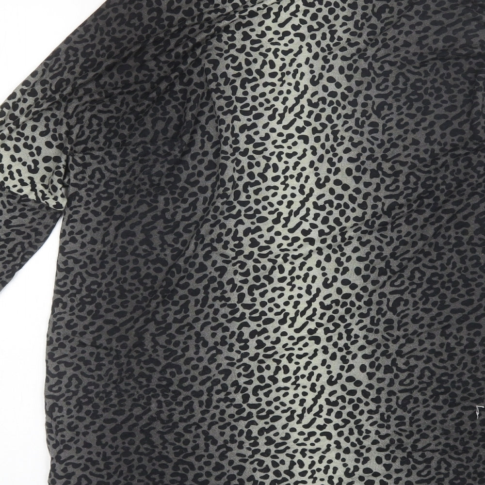 Pep&Co Womens Black Animal Print Viscose Shift Size 14 Round Neck