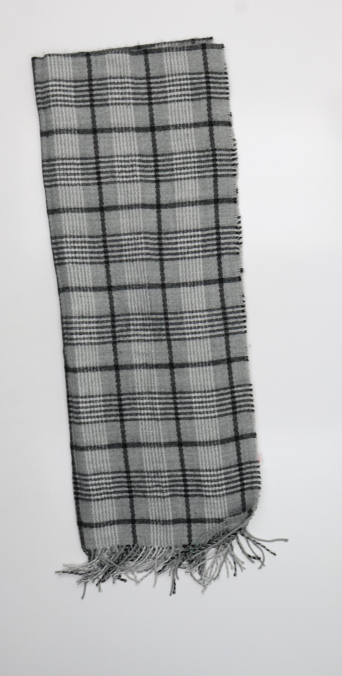 Preworn Womens Grey Check Acrylic Shawl/Wrap