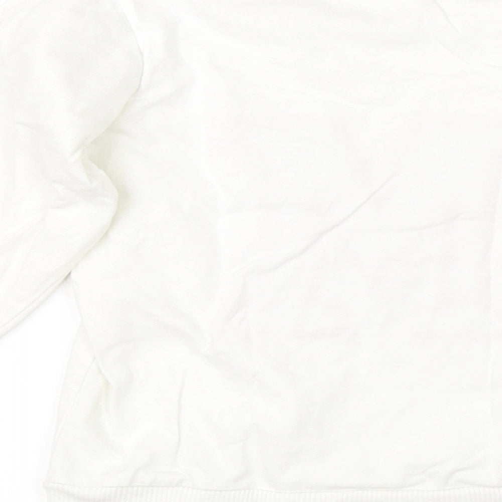 Preworn Boys White Round Neck Cotton Pullover Jumper Size S