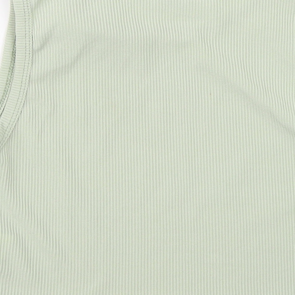 I SAW IT FIRST Womens Green Polyester Basic T-Shirt Size 10 Round Neck