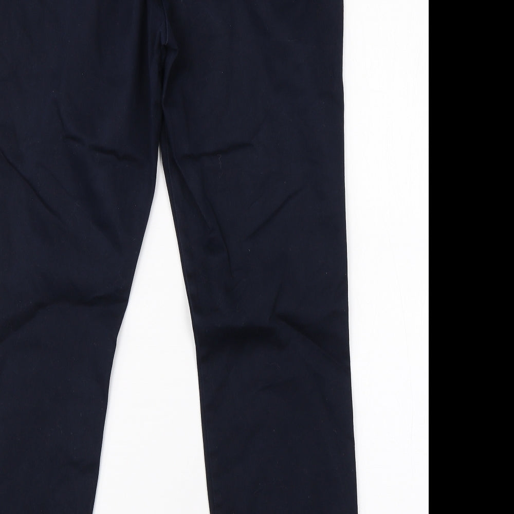 H&M Womens Blue Cotton Dress Pants Trousers Size 16 L24 in Regular