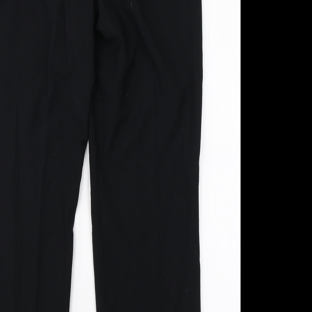 Marks & Spencer Womens Black Viscose Dress Pants Trousers Size 12 L26 in Regular