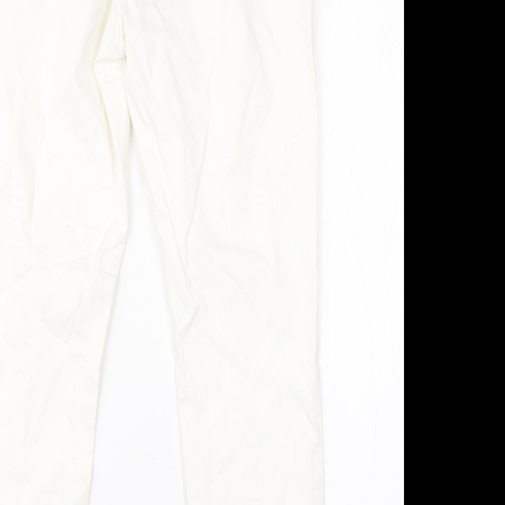 H&M Womens White Cotton Jegging Jeans Size 12 L26 in Regular