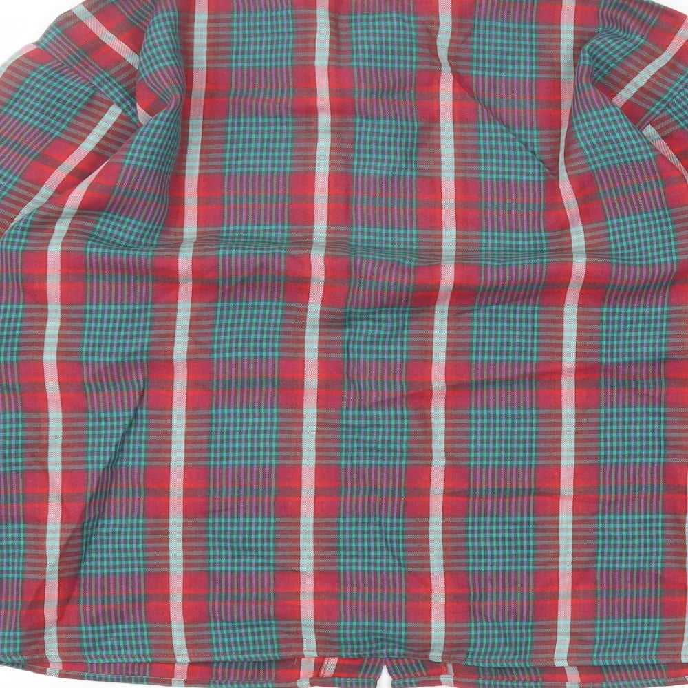 gamargue Womens Red Polyester Basic Button-Up Size 12 Collared