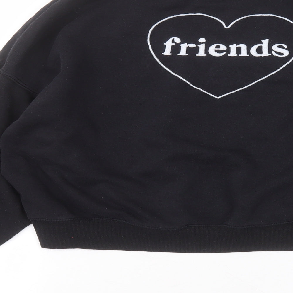 H&M Womens Black Round Neck Polyester Pullover Jumper Size M