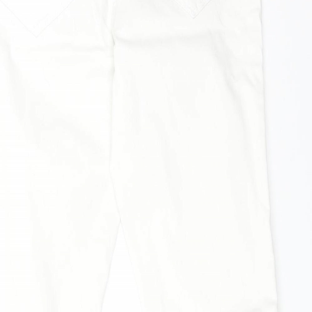 NEXT Womens White Cotton Skinny Jeans Size 10 L29 in Regular