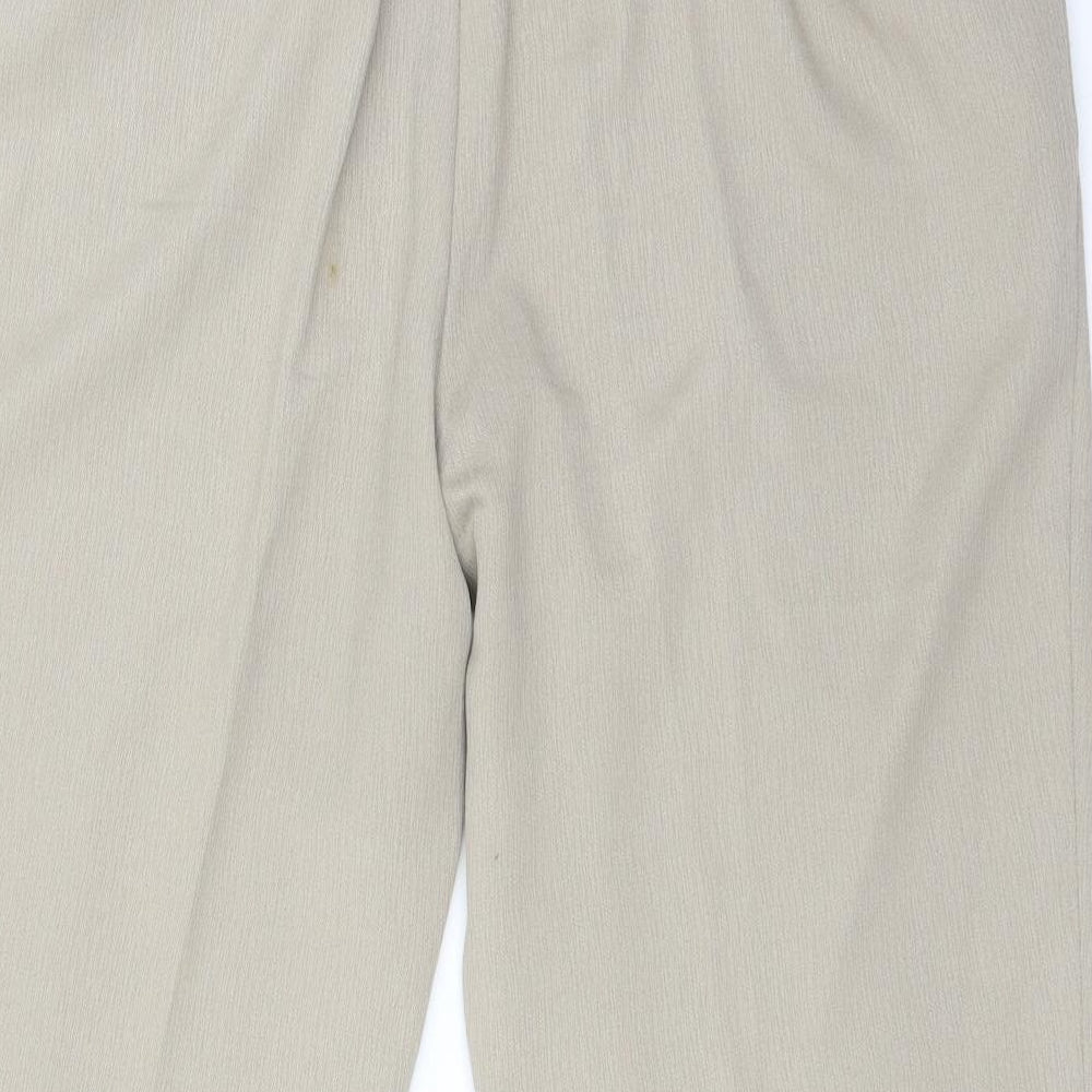 M&S Womens Beige Polyester Trousers Size 16 L24 in Regular
