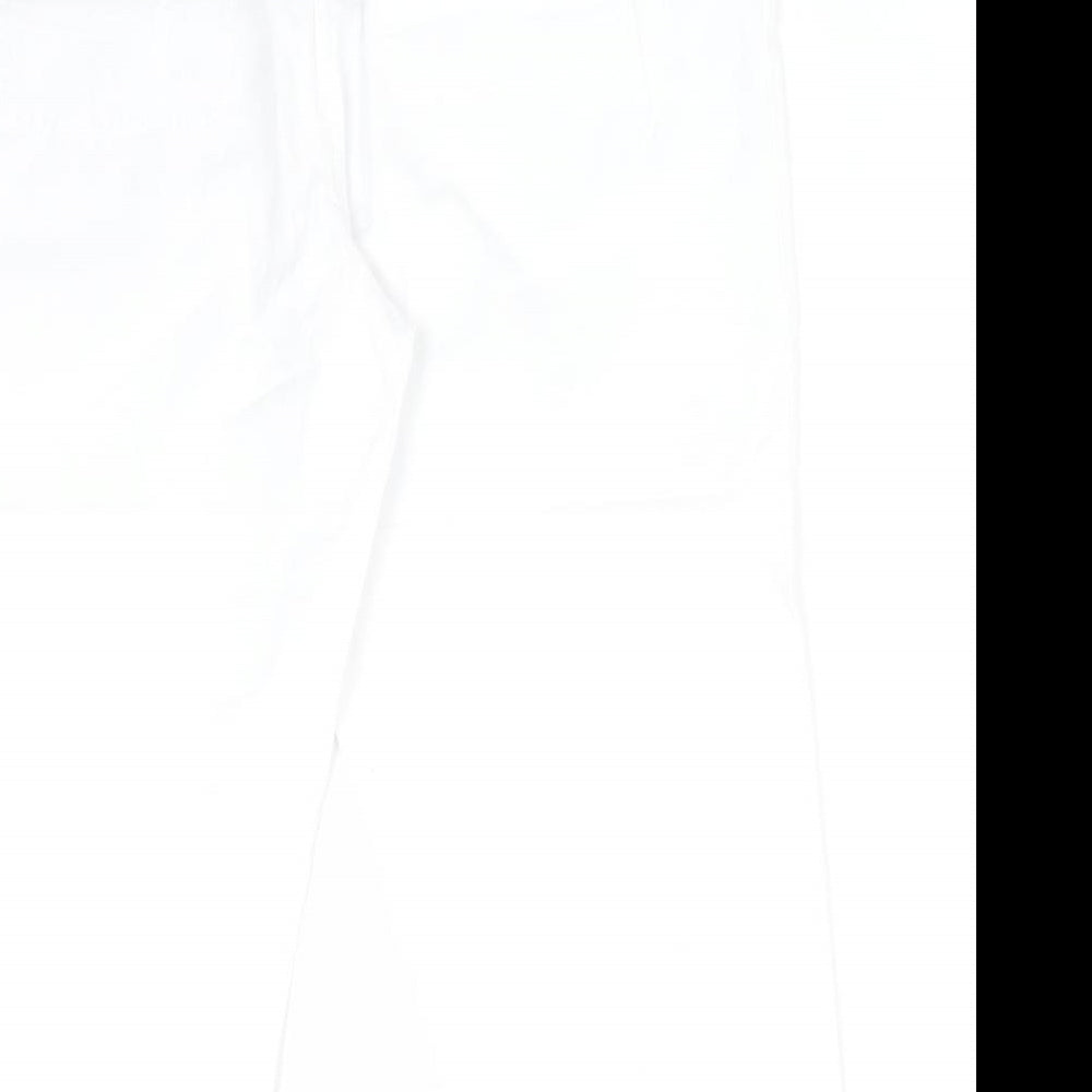 ISLE Womens White Cotton Trousers Size 16 L21 in Regular