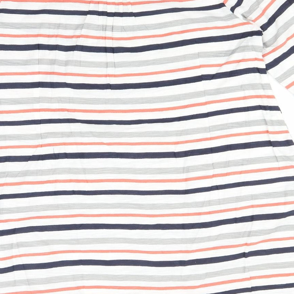 Capri Womens Multicoloured Striped Basic T-Shirt Size M Scoop Neck