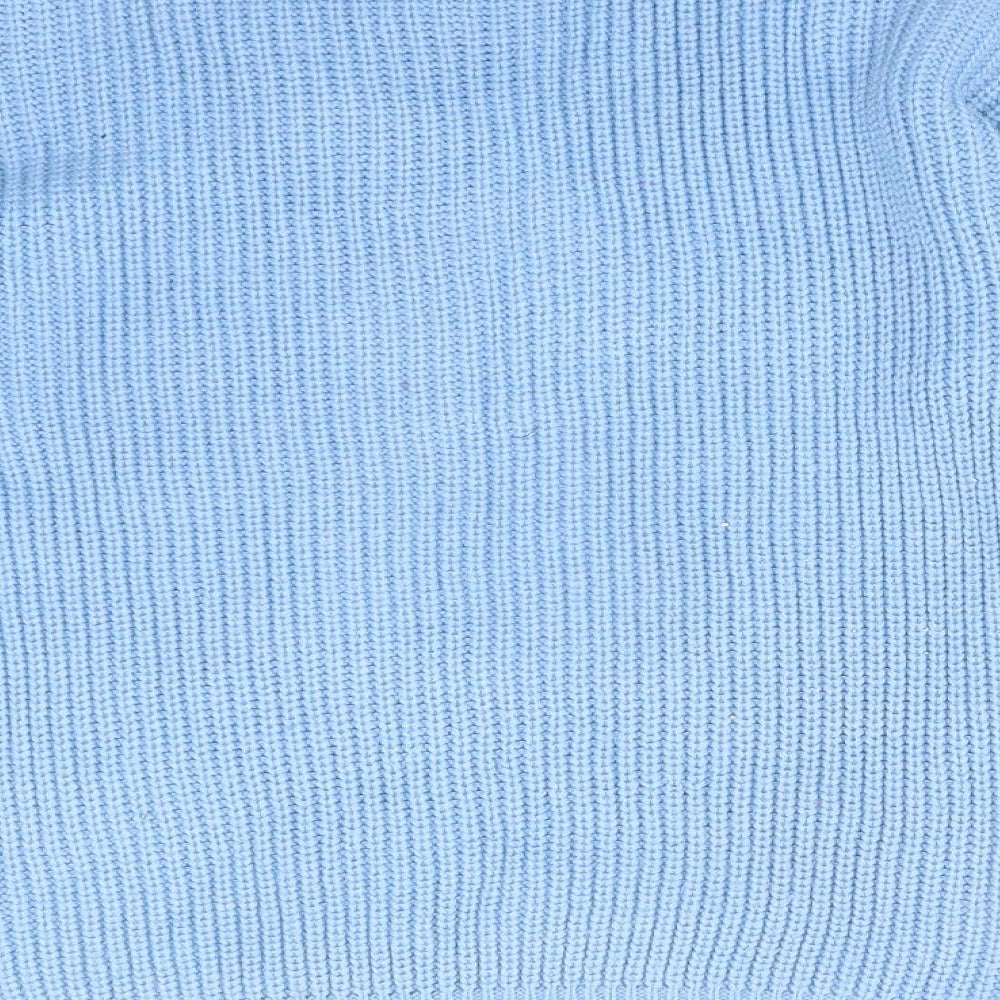 Dorothy Perkins Womens Blue Mock Neck Acrylic Pullover Jumper Size 8