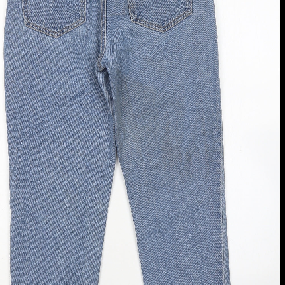 Missguided Womens Blue Cotton Mom Jeans Size 6 L24 in Regular