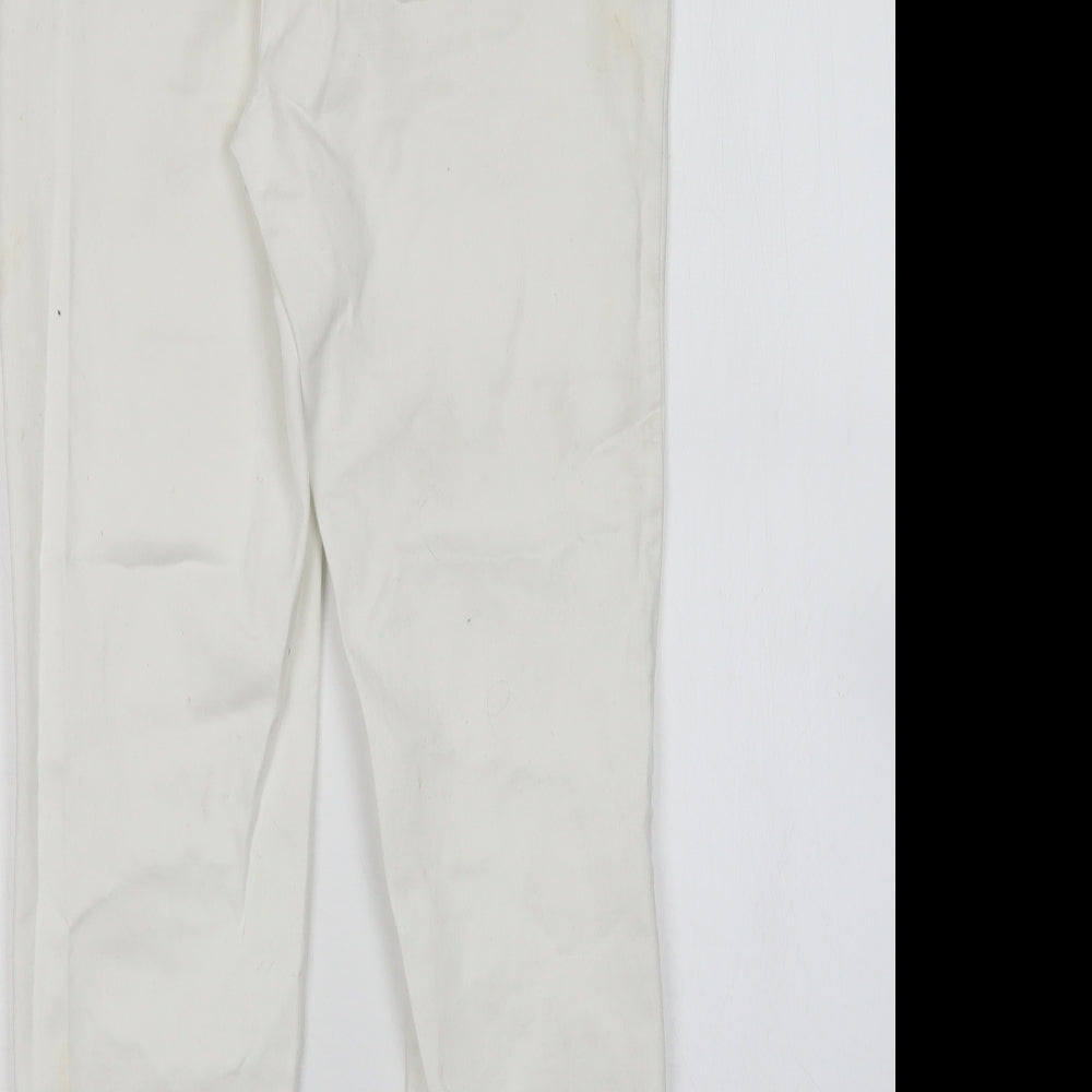 H&M Womens White Cotton Skinny Jeans Size 8 L26 in Regular